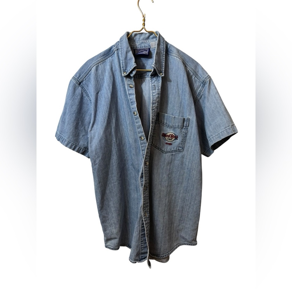 Hard Rock | Rome button up denim blue shirt XL